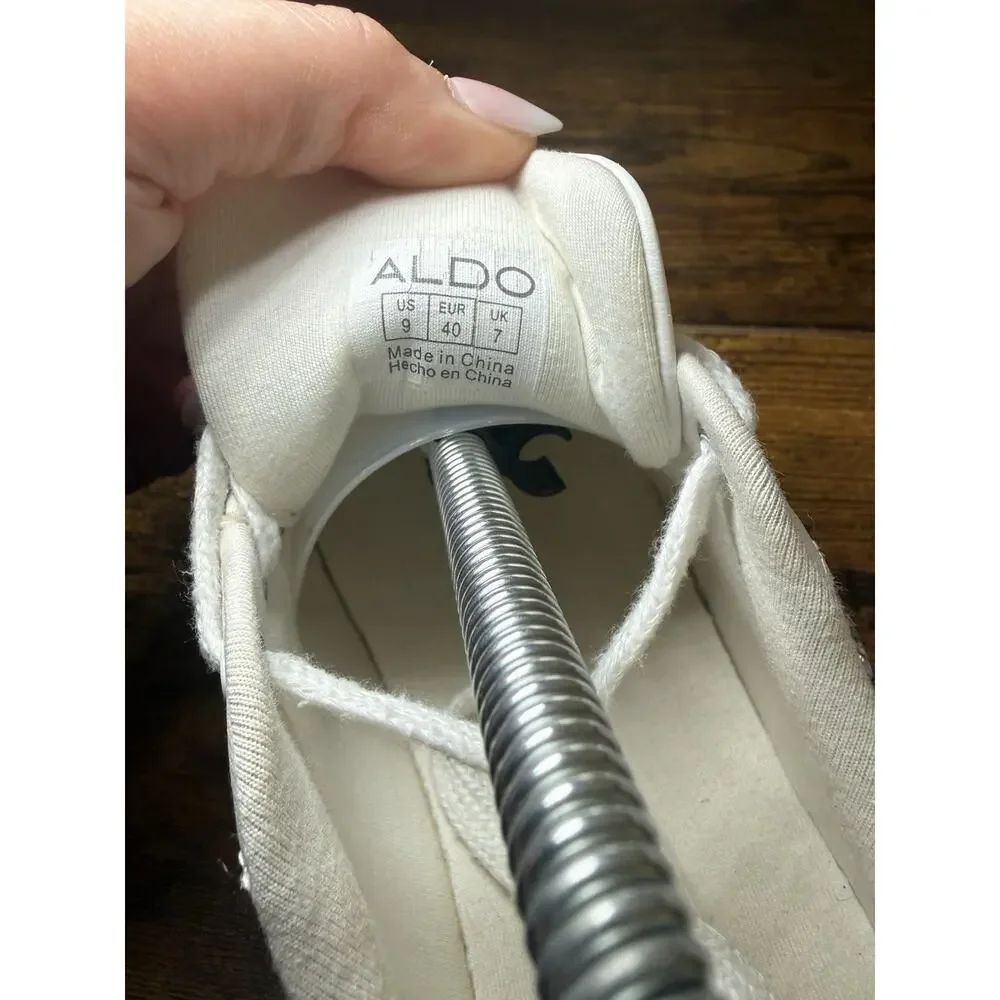 Aldo Fran Women's White & Metallic Multi Sneakers Sz 9